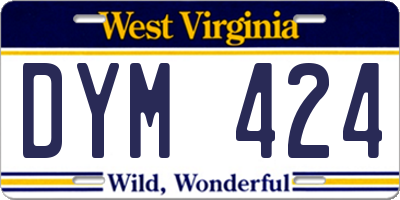 WV license plate DYM424