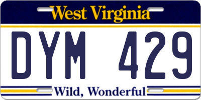 WV license plate DYM429