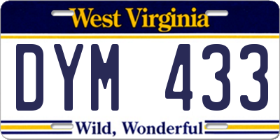 WV license plate DYM433