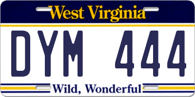 WV license plate DYM444