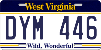 WV license plate DYM446