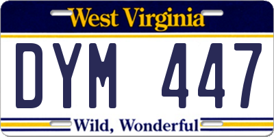 WV license plate DYM447