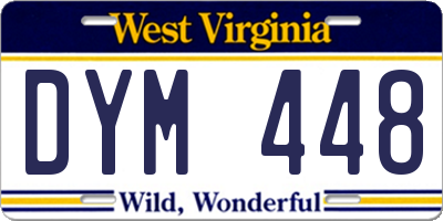 WV license plate DYM448