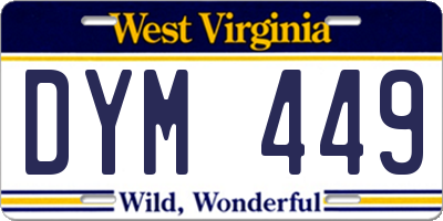 WV license plate DYM449