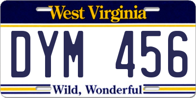 WV license plate DYM456