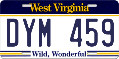 WV license plate DYM459