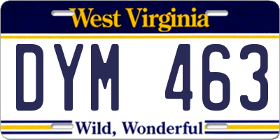 WV license plate DYM463