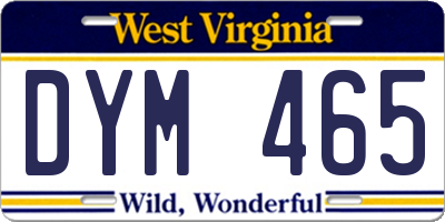 WV license plate DYM465