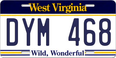 WV license plate DYM468