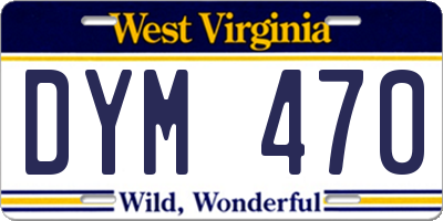 WV license plate DYM470