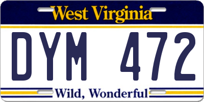 WV license plate DYM472