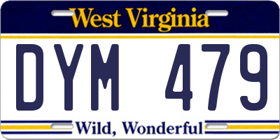 WV license plate DYM479