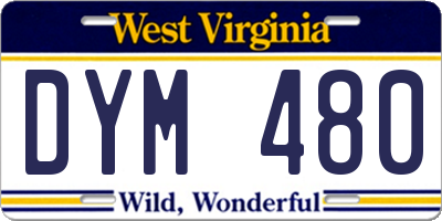 WV license plate DYM480