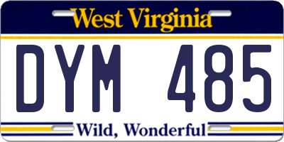 WV license plate DYM485