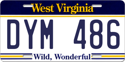 WV license plate DYM486