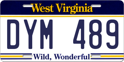 WV license plate DYM489