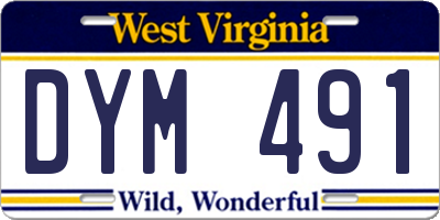 WV license plate DYM491