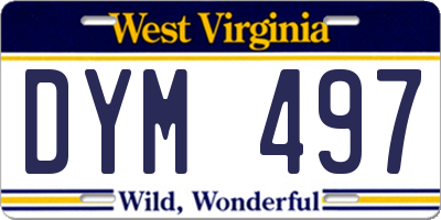 WV license plate DYM497