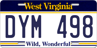 WV license plate DYM498