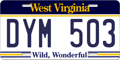 WV license plate DYM503