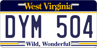 WV license plate DYM504