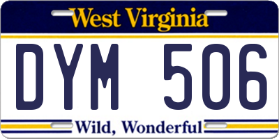 WV license plate DYM506
