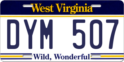 WV license plate DYM507