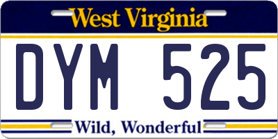 WV license plate DYM525