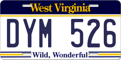 WV license plate DYM526