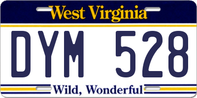 WV license plate DYM528