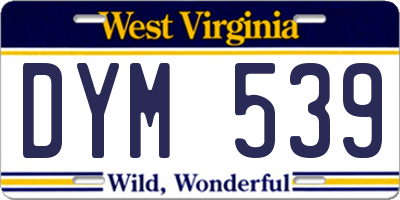 WV license plate DYM539
