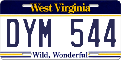 WV license plate DYM544