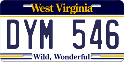 WV license plate DYM546