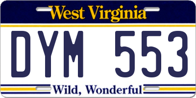 WV license plate DYM553