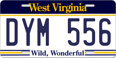 WV license plate DYM556