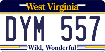 WV license plate DYM557