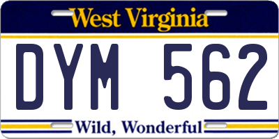 WV license plate DYM562