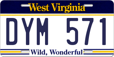 WV license plate DYM571