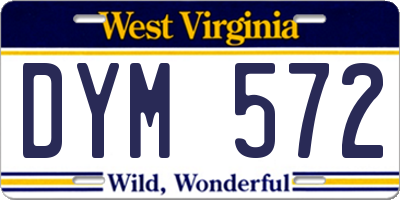 WV license plate DYM572