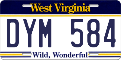 WV license plate DYM584