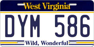 WV license plate DYM586