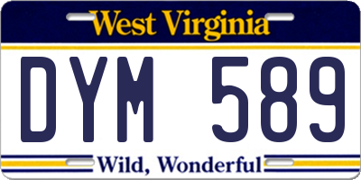 WV license plate DYM589