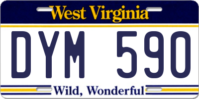 WV license plate DYM590
