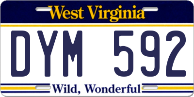 WV license plate DYM592