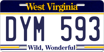 WV license plate DYM593