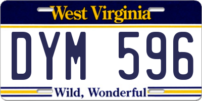WV license plate DYM596