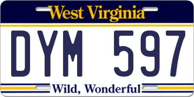 WV license plate DYM597