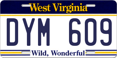 WV license plate DYM609