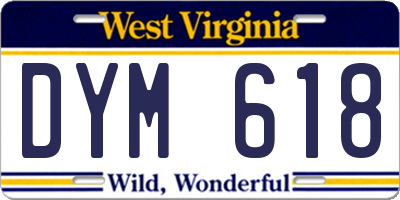 WV license plate DYM618