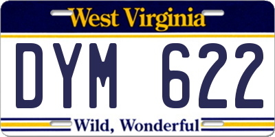 WV license plate DYM622